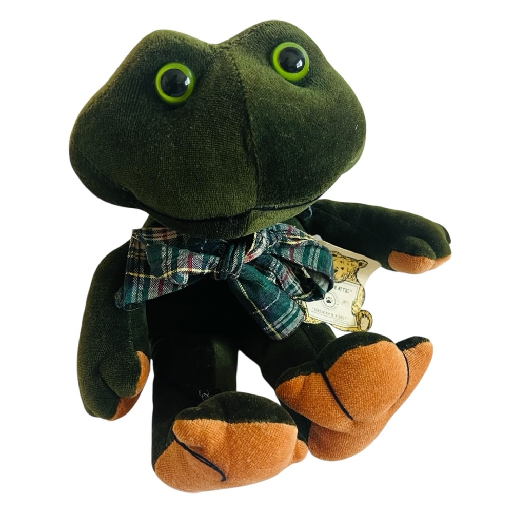 Vintage Boyds Bears Jeremiah B Ribbit Fabric Frog Bear in The Attic Plush